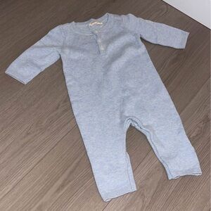 Baby Gap light blue heather knitted romper 3-6 months